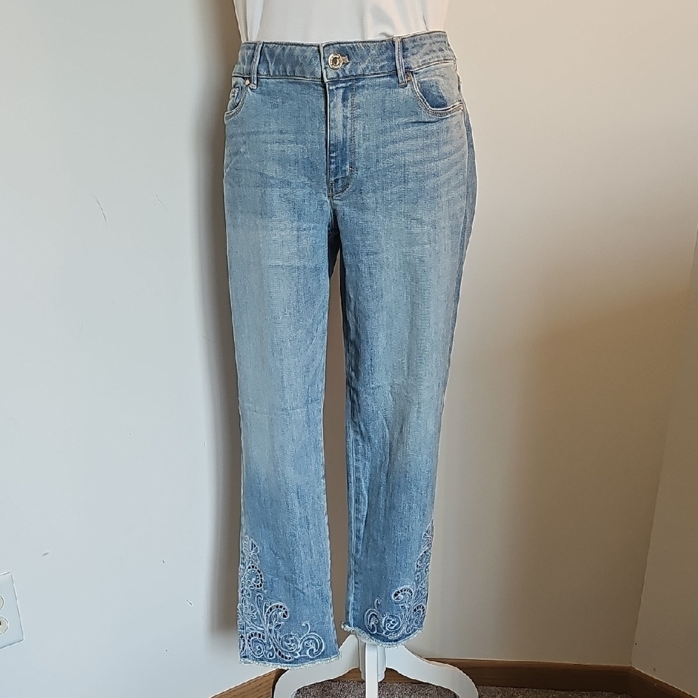 White House Black Market Light Blue Cropped Jeans